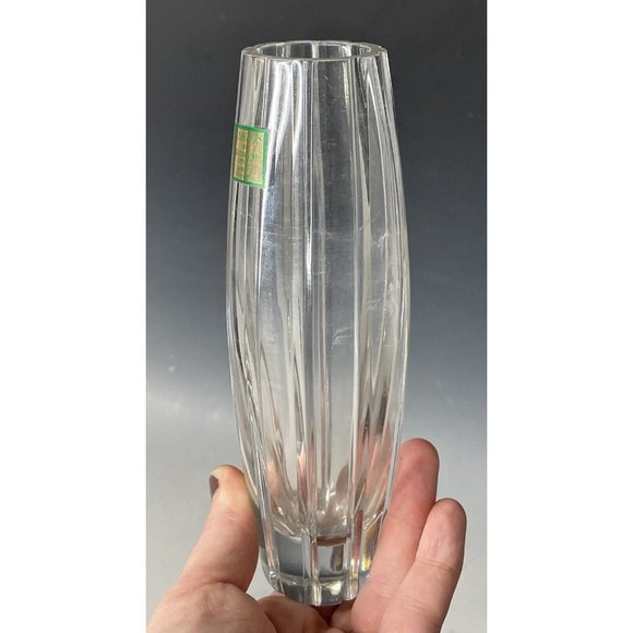 Vintage Marquis Waterford 7" Crystal Hand Cut Vase Bud Geometric Modern Clear - Picture 6 of 13